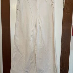 Madewell Wide Sweep Trouser Elegant Cream Flare Jeans